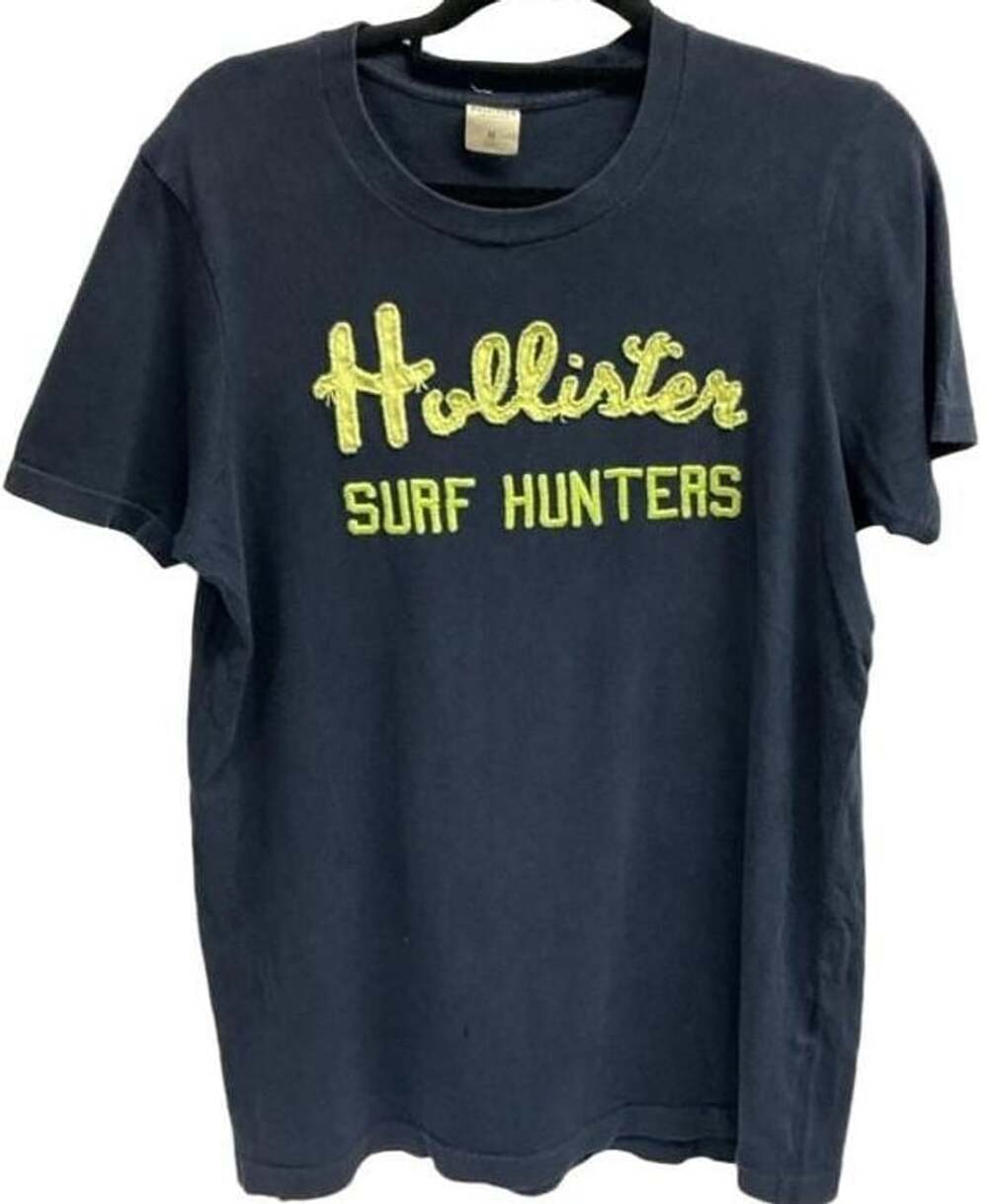 Hollister Surf Hunters T-Shirt Size M Black Graphic Tee
